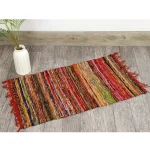 Red Colorful Woven Decorative Chindi Area Rag