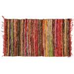 Red Colorful Woven Decorative Chindi Area Rag - Image 3