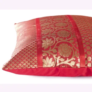 Red Cushion Cover Silk Brocade home Sofa Decor - Image 3