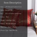 Red Cushion Cover Silk Brocade home Sofa Decor - Image 4