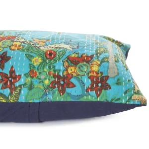 Traditional Handmade Kantha Quilted Cushion Case - Image 4