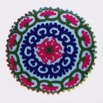 Turquoise Embroidered Suzani Cushion Cover - Image 2