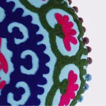 Turquoise Embroidered Suzani Cushion Cover - Image 4