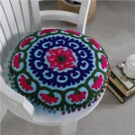 Turquoise Embroidered Suzani Cushion Cover - Image 3