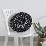 White & Black Embroidered Suzani Cushion Cover