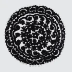 White & Black Embroidered Suzani Cushion Cover - Image 2