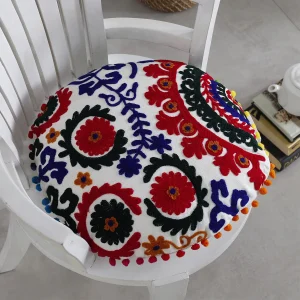 White Embroidered Decor Cushion Cover - Image 3