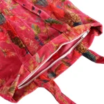 Women Fashion Shoulder Shopping Velvet Carry Bag (Pink Bird) - Image 5