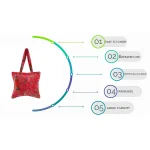 Women Fashion Shoulder Shopping Velvet Carry Bag (Pink Bird) - Image 2