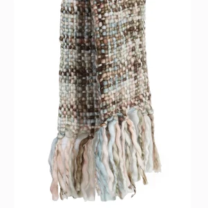 Women's Winter Neck Wraps Soft Scarves, Aqua Acrylic Scarf - Image 3
