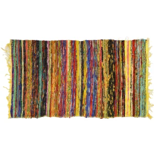 Yellow Rug Handmade Cotton Floor Yoga Mat 2X3 FT - Image 3