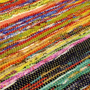 Yellow Rug Handmade Cotton Floor Yoga Mat 2X3 FT - Image 4