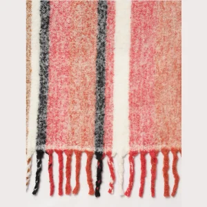 Acrylic Soft Wool Scarf Men's Red Striped Muffler - Image 7
