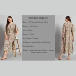 Beautiful Beige Floral Printed Pure Cotton Kaftans - Image 7