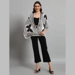 Beautiful Black & White Butterfly Silk Fabric Scarf - Image 6