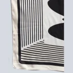Beautiful Black & White Butterfly Silk Fabric Scarf - Image 7