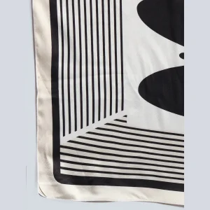 Beautiful Black & White Butterfly Silk Fabric Scarf - Image 7