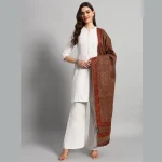 Beautiful Brown Floral Wool Shawl 80"x40" - Image 3