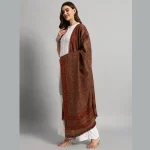Beautiful Brown Floral Wool Shawl 80"x40" - Image 4