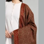 Beautiful Brown Floral Wool Shawl 80"x40" - Image 6