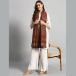 Beautiful Brown Floral Wool Shawl 80"x40"