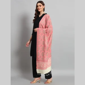 Beautiful Pink Paisley Cashmere Scarf/Stole - Image 4