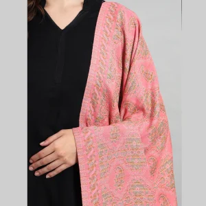 Beautiful Pink Paisley Cashmere Scarf/Stole - Image 5