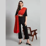 Beautiful Red Floral Stole Winter Wrap Wool Shawl