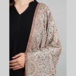 Beautiful White Floral Soft Wool Stole 80"x30" - Image 5