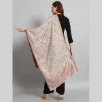 Beautiful White Floral Soft Wool Stole 80"x30" - Image 7