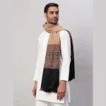 Beige Paisley Shawl Men's Wrap Wool Stole - Image 3