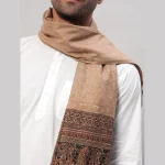 Beige Paisley Shawl Men's Wrap Wool Stole - Image 5