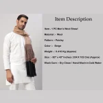Beige Paisley Shawl Men's Wrap Wool Stole - Image 8
