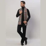 Black & Beige Check Scarves Winter Soft Wool Muffler - Image 5