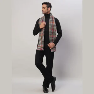 Black & Beige Check Scarves Winter Soft Wool Muffler - Image 5