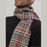 Black & Beige Check Scarves Winter Soft Wool Muffler - Image 6