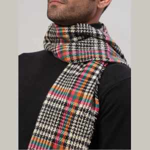 Black & Beige Check Scarves Winter Soft Wool Muffler - Image 6
