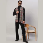 Black & Beige Check Scarves Winter Soft Wool Muffler - Image 2