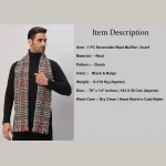 Black & Beige Check Scarves Winter Soft Wool Muffler - Image 8
