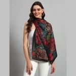 Black Butterfly Print Crepe Silk Scarf Gift for Women's