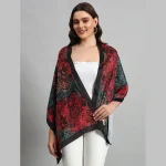 Black Butterfly Print Crepe Silk Scarf Gift for Women's - Image 2