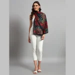 Black Butterfly Print Crepe Silk Scarf Gift for Women's - Image 4