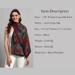 Black Butterfly Print Crepe Silk Scarf Gift for Women's - Image 8
