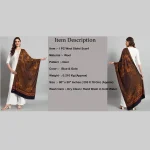 Blue & Gold Deer Stole Women Neck Wrap Wool Scarf - Image 8