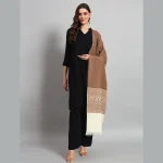 Brown Paisley Soft Wool Shawl For Women's - Image 3