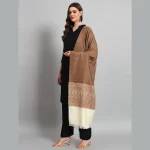 Brown Paisley Soft Wool Shawl For Women's - Image 4