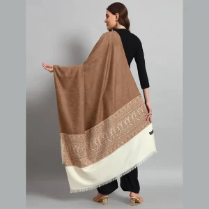 Brown Paisley Soft Wool Shawl For Women's - Image 7