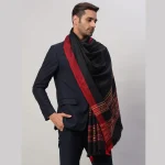 Cashmere Black Wool Shawl Great Gift for Men's - Image 3