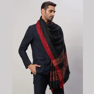 Cashmere Black Wool Shawl Great Gift for Men's - Image 3