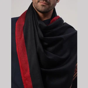 Cashmere Black Wool Shawl Great Gift for Men's - Image 5